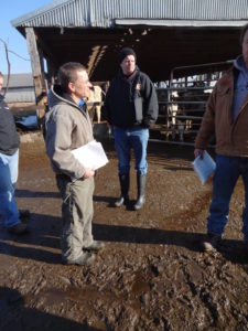 Jim Carrabba and Todd Fiske, NYCAMH Safety Trainers, conducting an on-farm safety survey.
