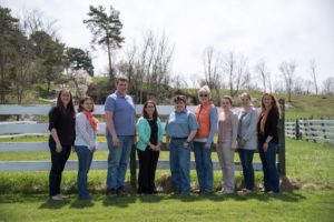 Members of the team (from L to R): Lindsay Ferlito, Kim Morrill, Mike Hunter, Tatum Langworthy, Kitty O'Neil, Betsy Hodge, Kelsey O'Shea, Anika Zuber and Lindsey Pashow.