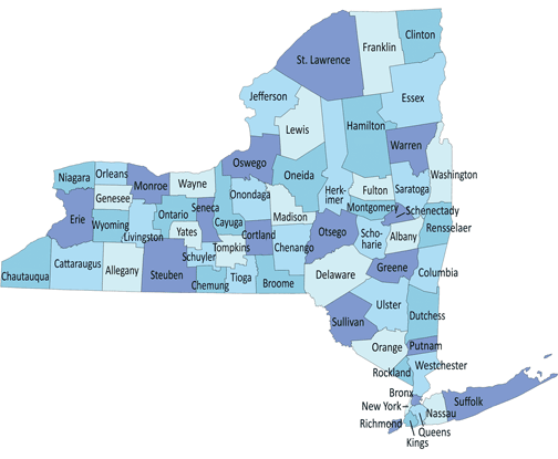 Map of NY State Counties