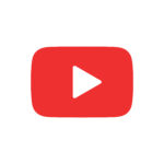 Red YouTube play button, YouTube video and music icon. A triangl
