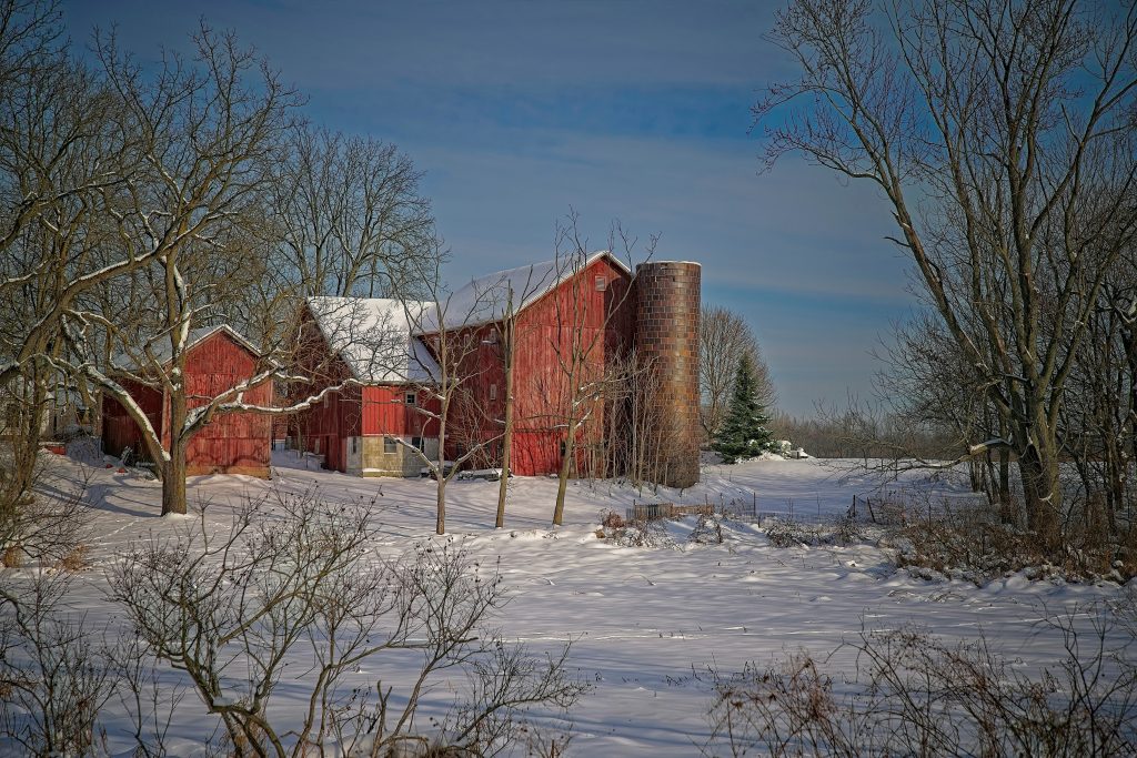 farm barn snow unsplash