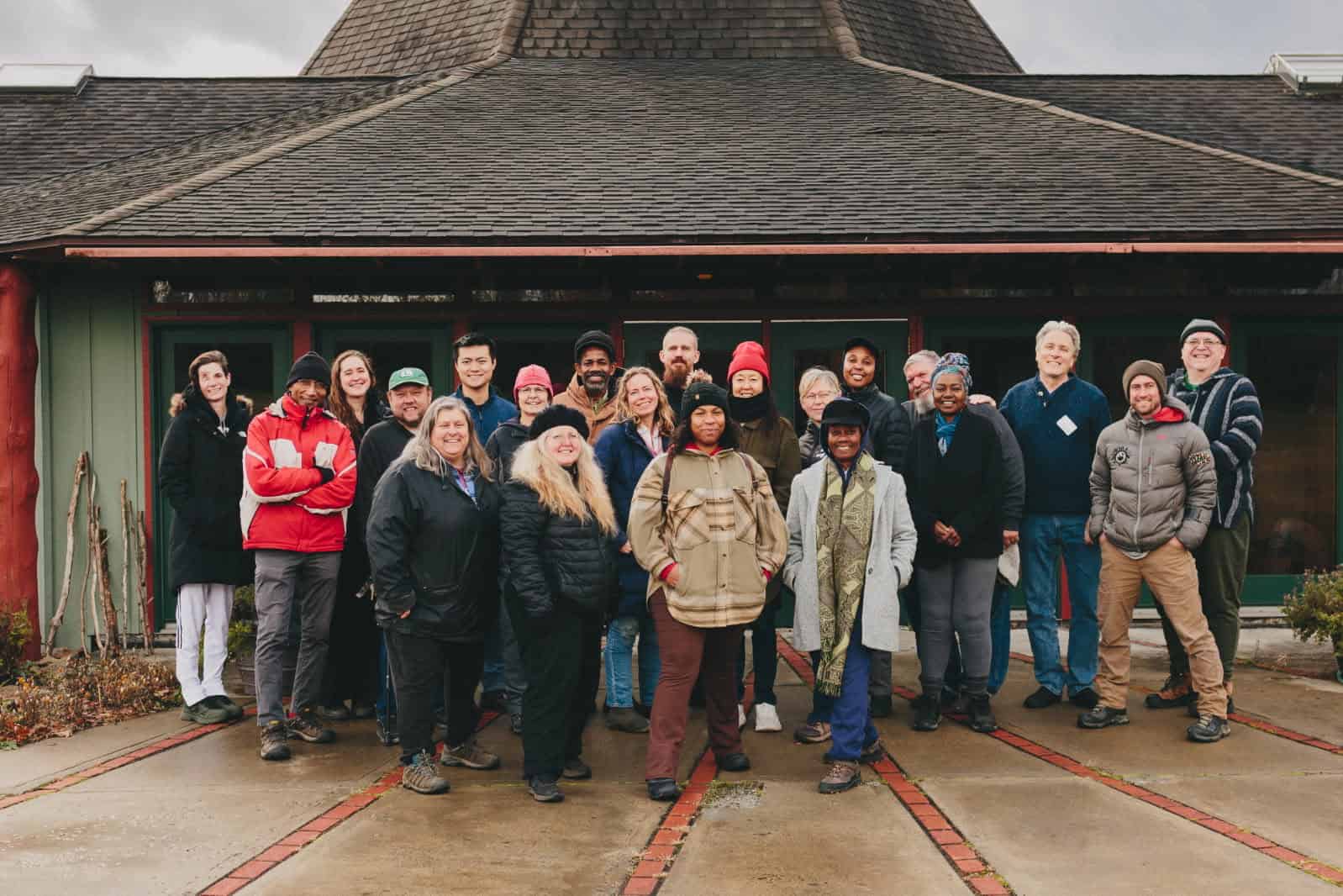 Farmer Veterans outside Light on the Hill Retreat Center